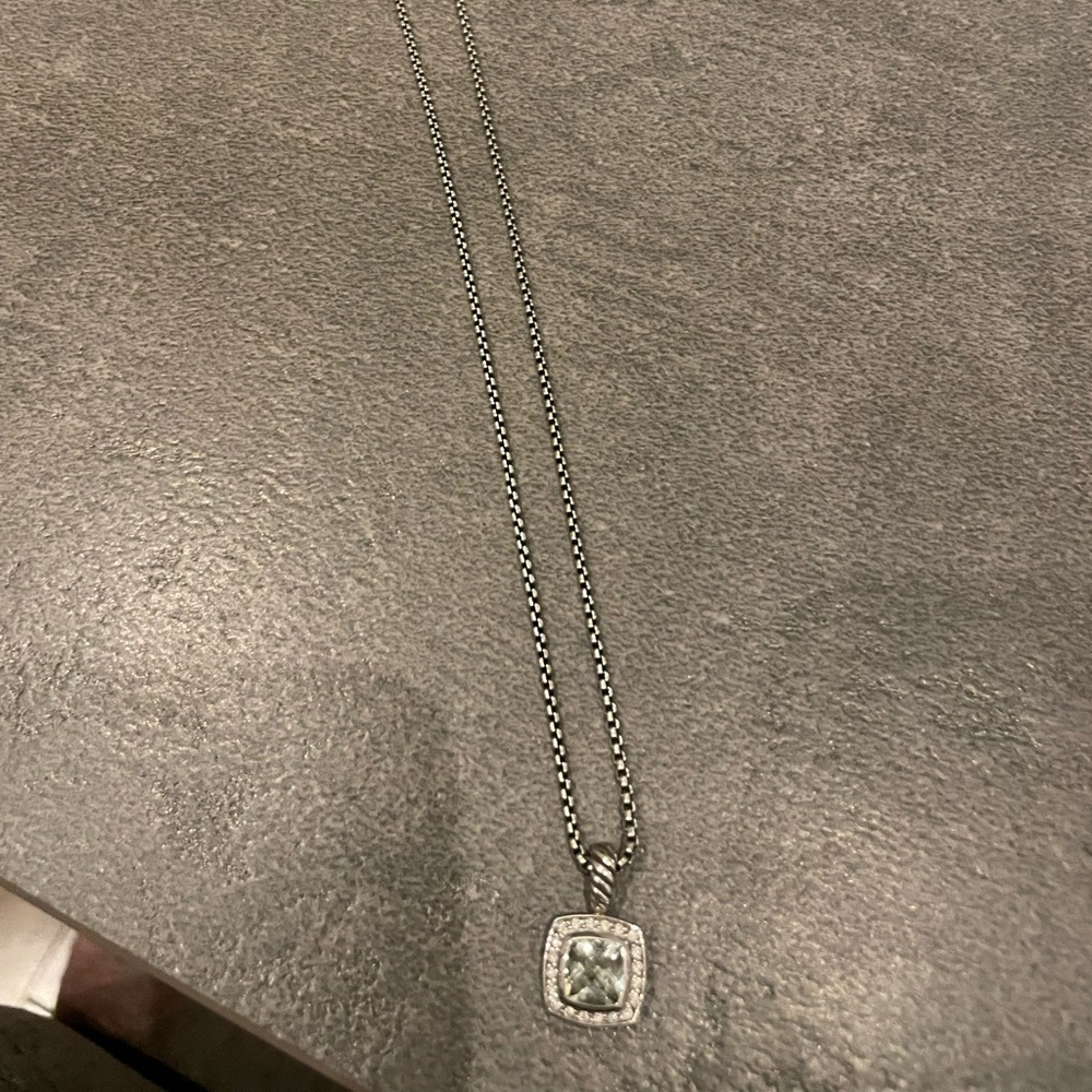 David Yurman Prasiolite and Diamond Pendant